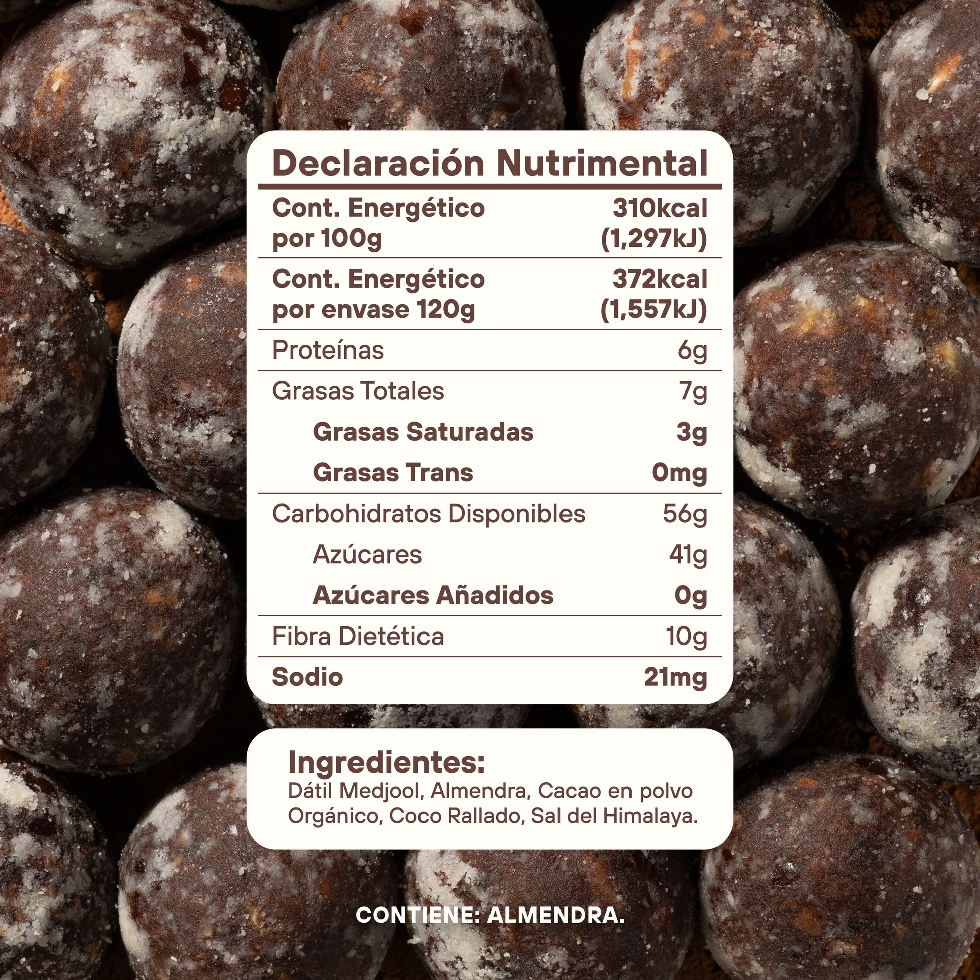 DAT SNACK DÁTIL CACAO COCO ALMENDRA