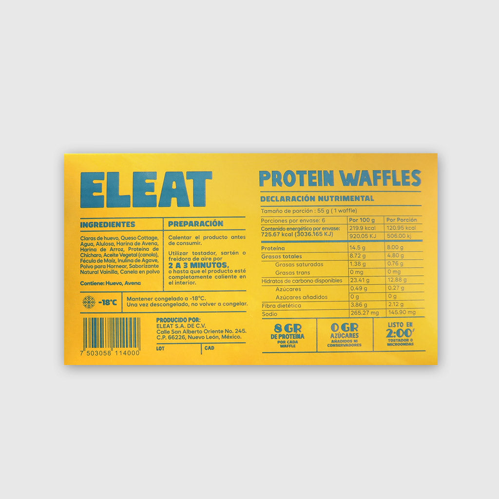 ELEAT Protein Waffles - 6 Piezas