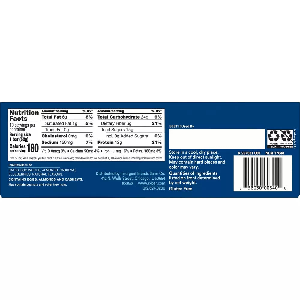 RXBAR Barra de Proteína - Blueberry
